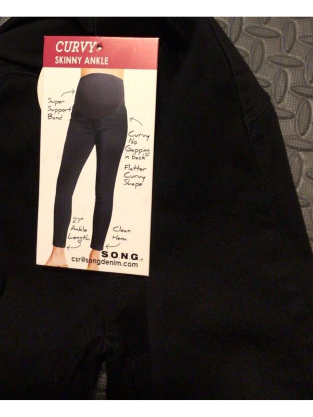 Song Maternity Curvy Skinny Ankle Rayon Jeggings Denim Black Size Small - Picture 6 of 7